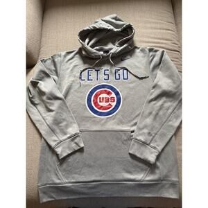 Nike MLB Chicago Cubs Therma-FIT Gray 'Let's Go' Pullover Hoodie - Men's Size L